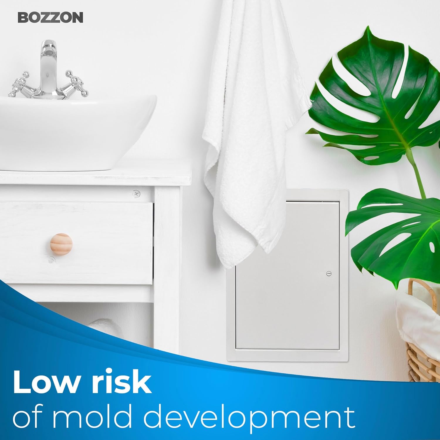 BOZZON Access Panel for Drywall 14 x 29 inch – Metal Door with Screwdriver Latch, 18 GA Steel Frame, Wall Hole Cover, Plumbing Access Door, White